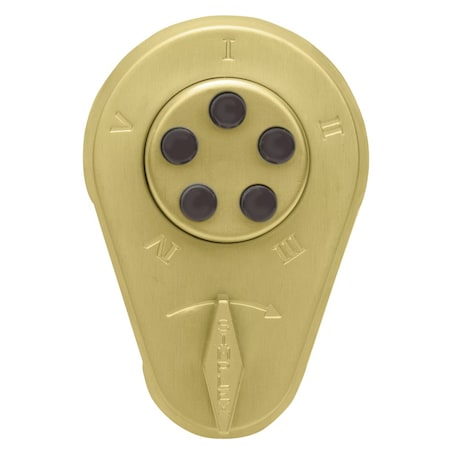 Dormakaba Combination Deadbolt, 1-3/4-in to 2-1/8-in Thick Doors, Key Override, Satin Brass 9100000-04-41